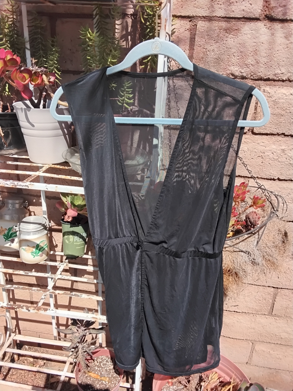 Source Unknown Black Sheer V-Neck Swim Coverup
